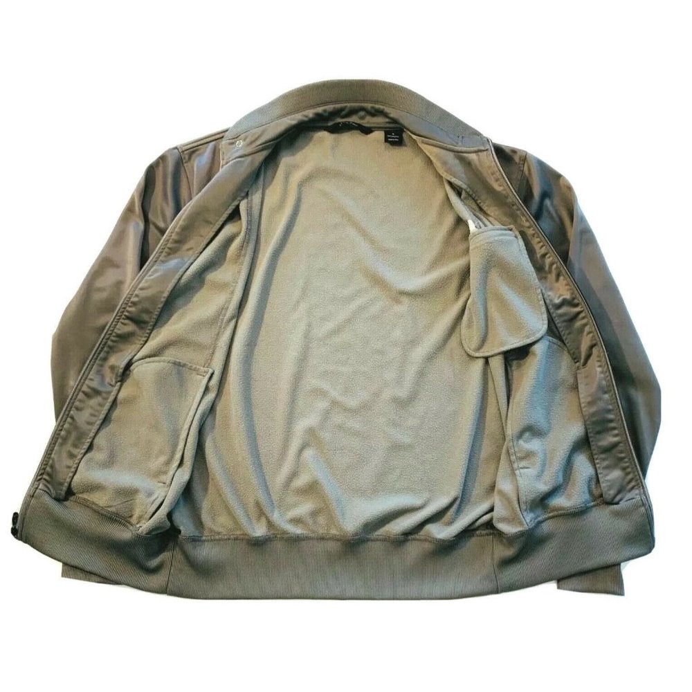 Sean John Fleece Lined‎ Bomber Jacket Full Zip Zipper Pocket Snap Closure M Gray - Picture 10 of 12
